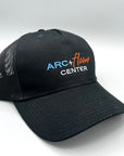 Arc + Flame Snap Back Trucker Hat: Mesh Back