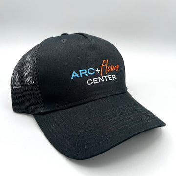 Arc + Flame Snap Back Trucker Hat: Mesh Back