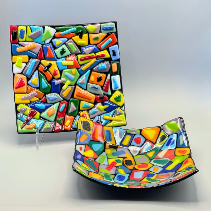 Glass Fusing Couple's Date Night | Mosaic Plate